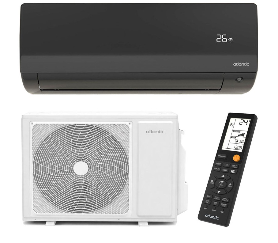 Climatiseur Reversible Monosplit Mural MURAO PREMIUM Noir 4.2 KW Atlantic