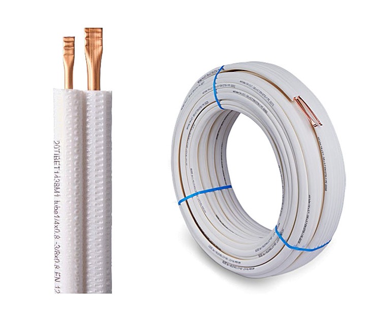 Couronne cuivre 07 mm 1/4 - 3/8 isolé PE M1 blanc 20M