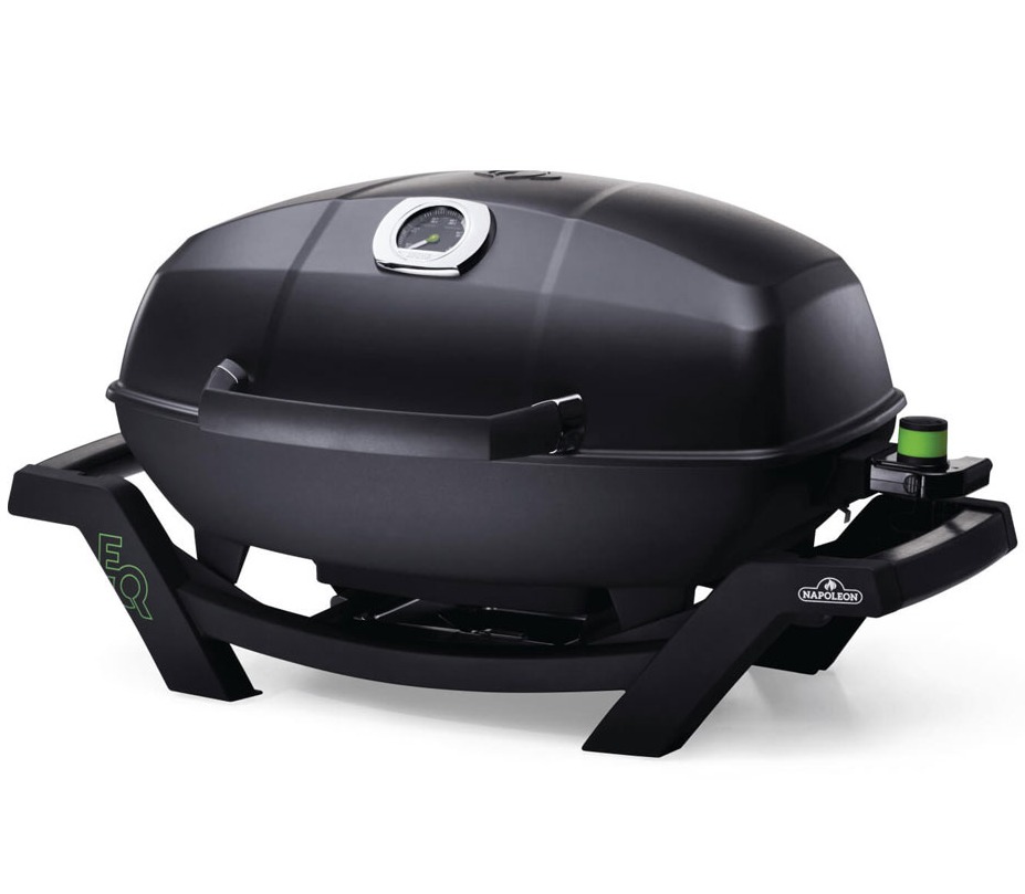 Barbecue électrique Napoléon Travel Q avec housse plancha et rack