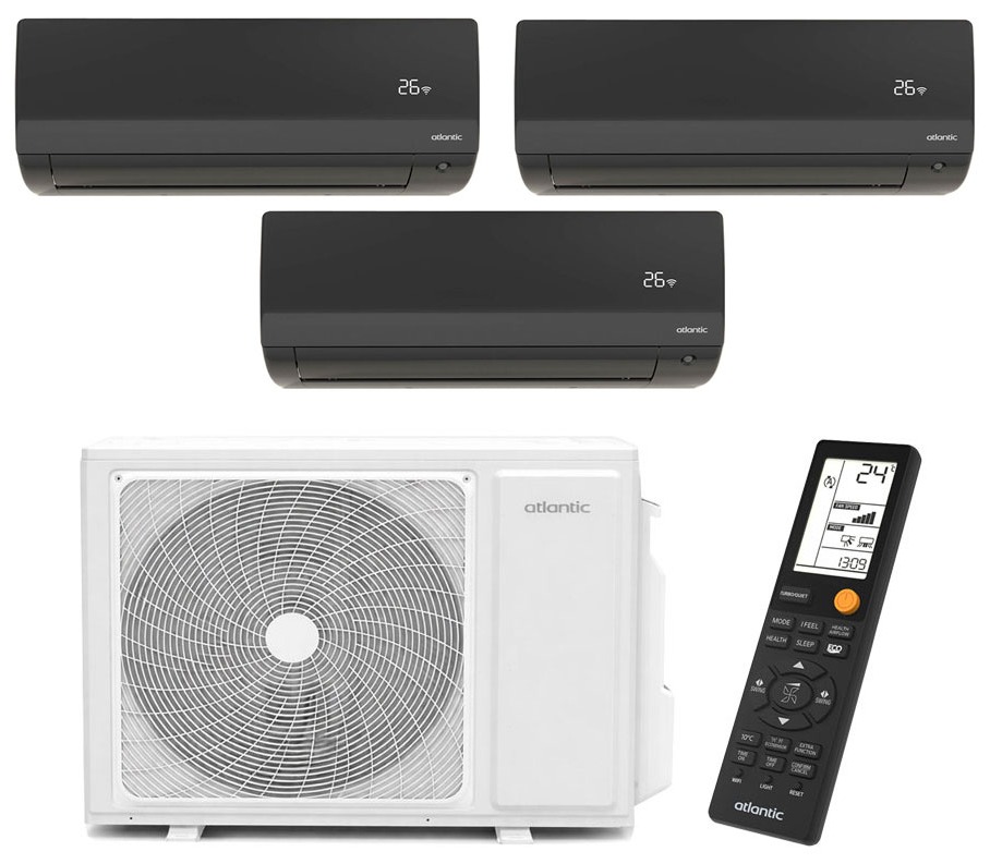 Pack Trisplit Atlantic MURAO PREMIUM Noir Salon de 30m² - 2 Chambres 15m²