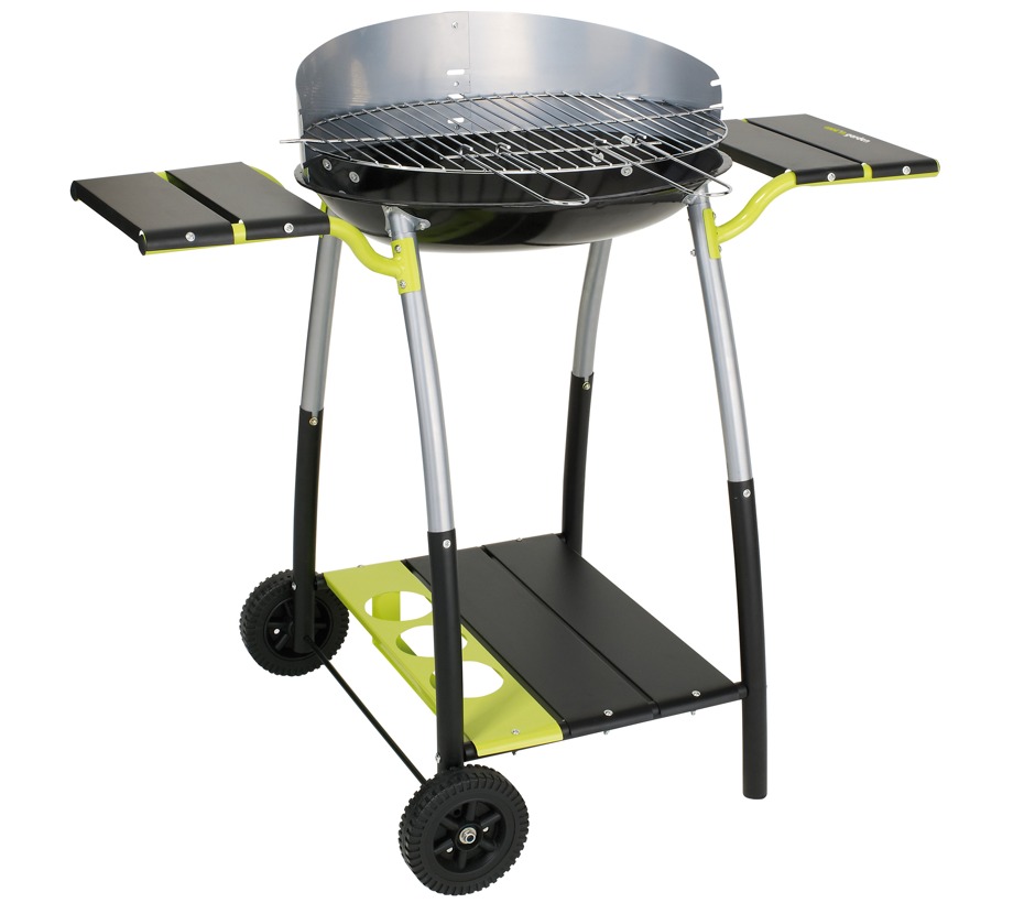 LANDMANN Barbecue charbon de bois en acier émaillé avec chariot et