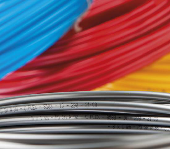 Tube air comprimé Pa12 Diam.6/8 Couronne 25m Bleu